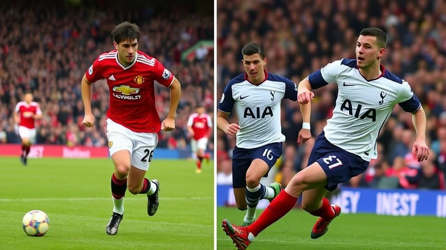 Cầu thủ Bruno Fernandes và Harry Kane trong trận đấu MU vs Tottenham.