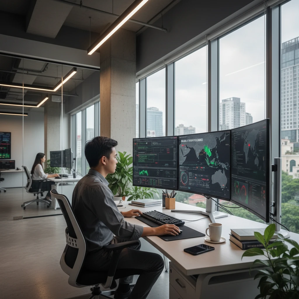 Chuyên gia bảo mật trong văn phòng hiện đại tại Việt Nam.