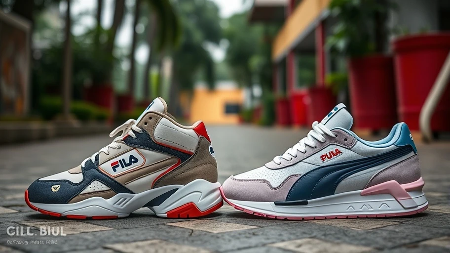Fila Disruptor II và Puma Cali trong bối cảnh retro
