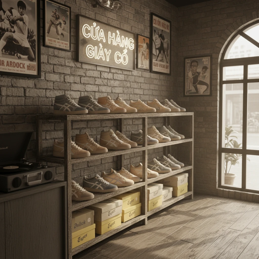 Giày Reebok và Asics với phong cách cổ điển.