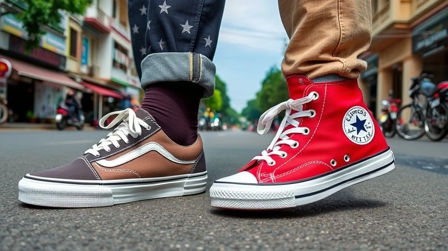 Giày Vans và Converse cho phong cách đơn giản