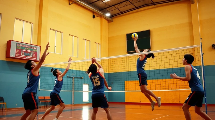 Hình ảnh bóng chuyền tăng chiều cao