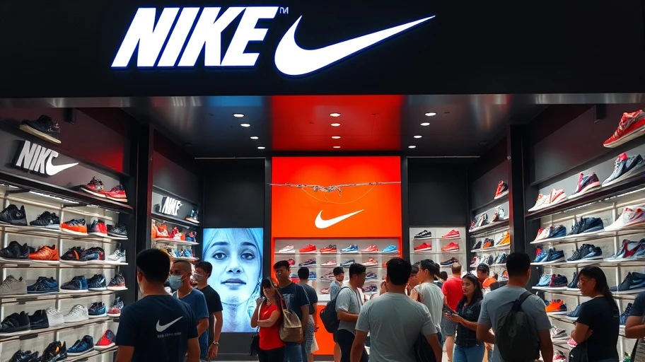 Hình ảnh cửa hàng Nike tại Việt Nam với nhiều loại giày thể thao.