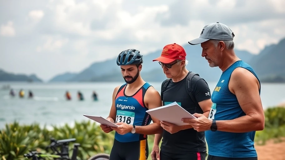 Hình ảnh huấn luyện viên tại cuộc thi triathlon