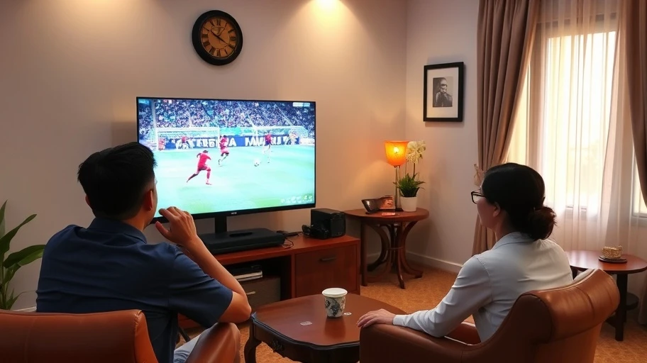 Hình ảnh người xem highlight bóng đá