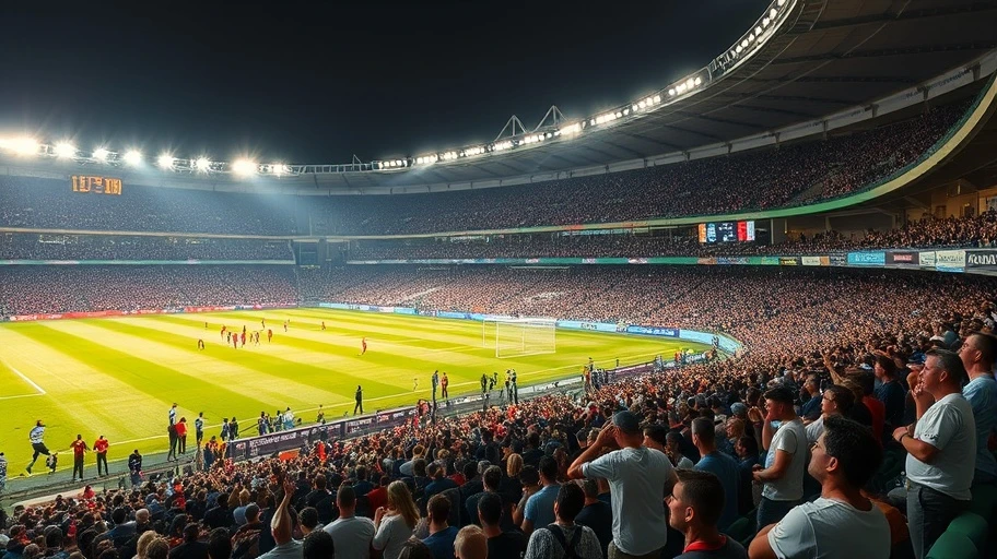 Hình ảnh sân vận động Lạch Tray trong một trận đấu