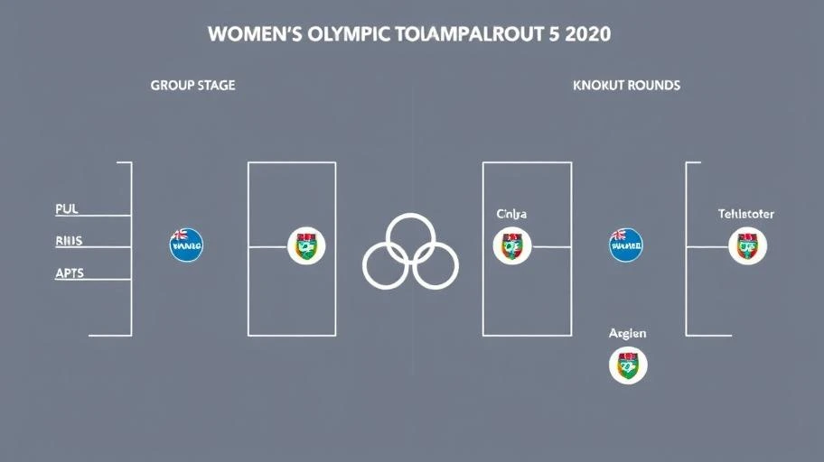 Hình ảnh thể hiện thể thức thi đấu bóng đá nữ tại Olympic.