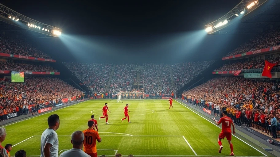 Hình ảnh tối ưu SEO của sân bóng đá đông khán giả tại Việt Nam