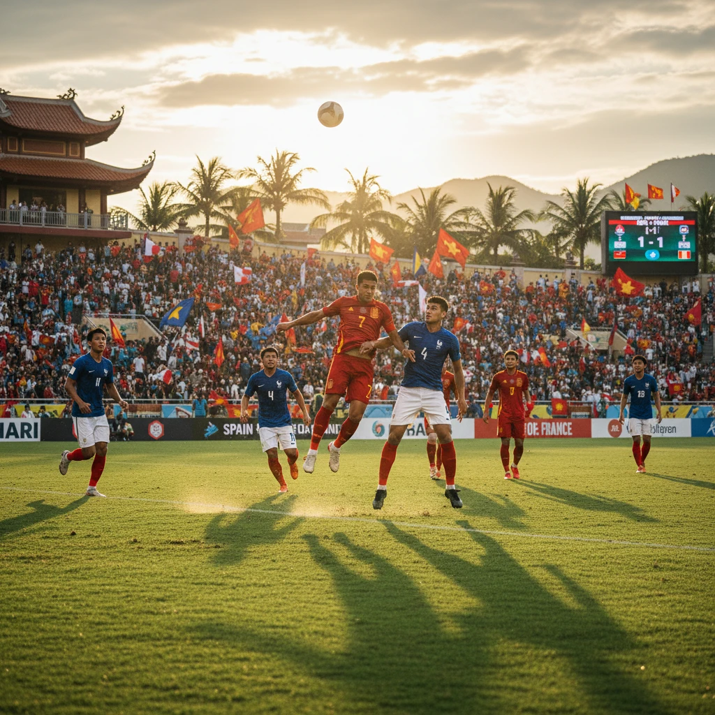 Hình ảnh trận đấu Tây Ban Nha vs Pháp