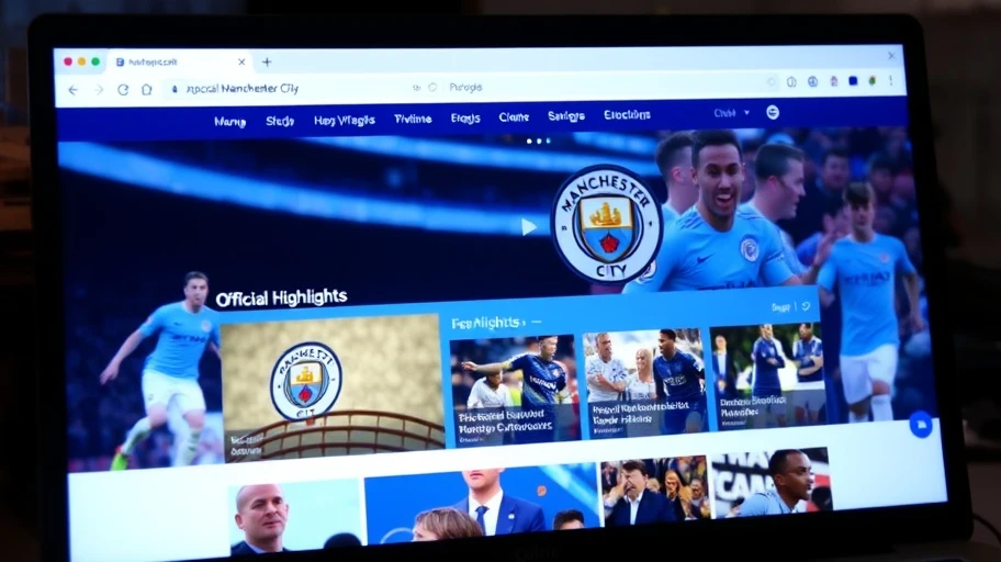 Hình ảnh trang web chính thức của Manchester City