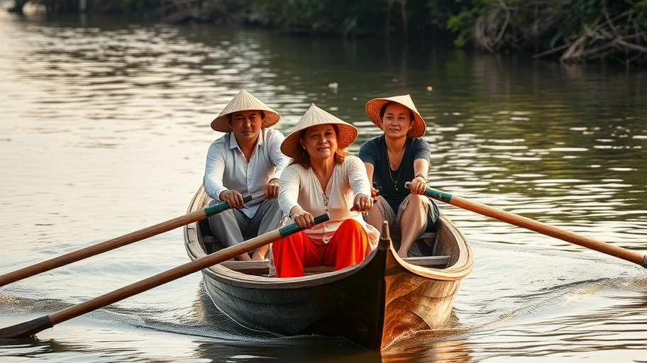 Hình chèo thuyền thể hiện sức mạnh và sự đồng lòng.