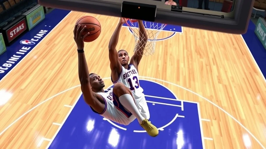 NBA Live Mobile slam dunk action