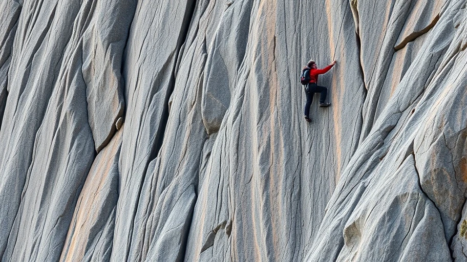Người leo núi một mình trên vách đá.