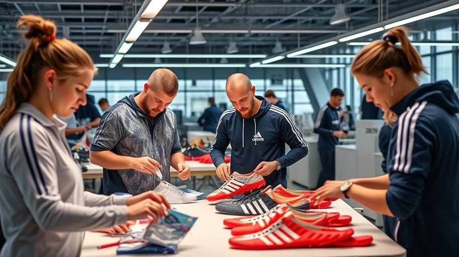 Nhân viên Adidas làm việc