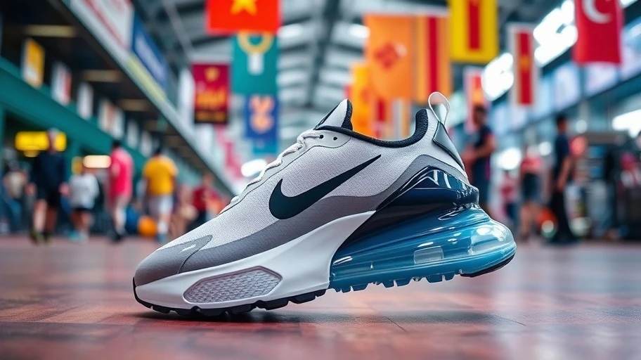 Nike Air Max 270 với đế cao trong cảnh thể thao