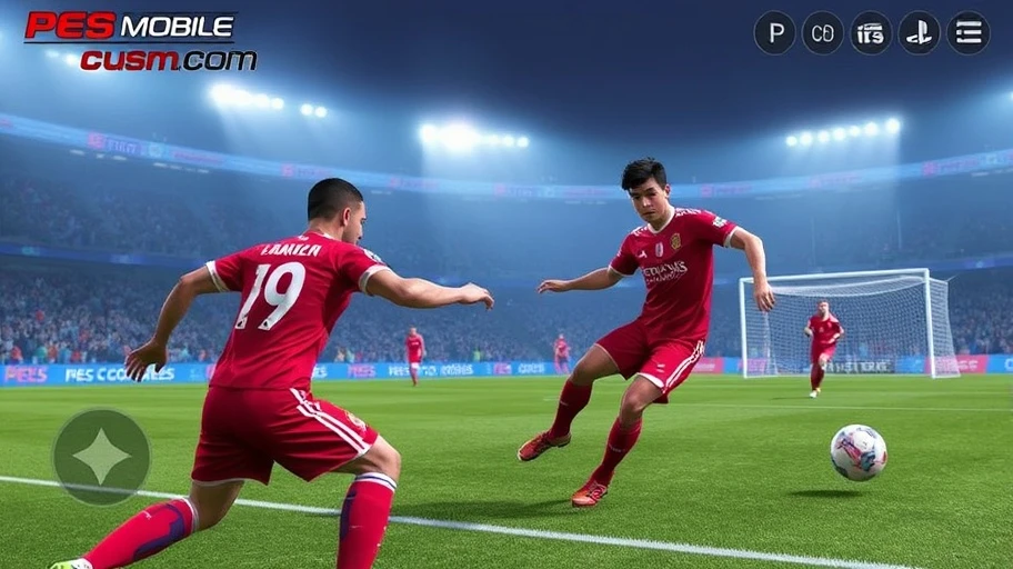 PES Mobile soccer game action