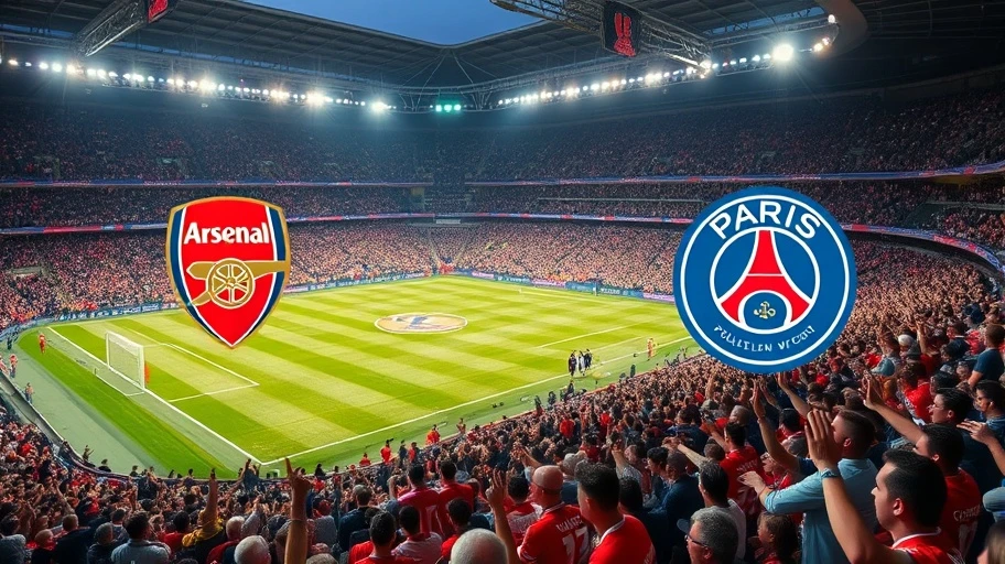 Sân vận động đầy nhiệt huyết trong trận Arsenal vs PSG