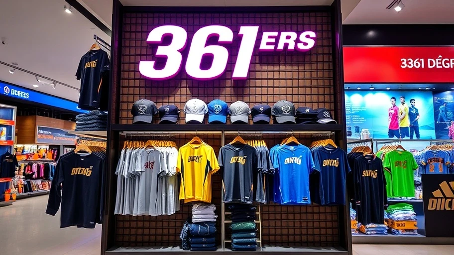Trang phục 361 Degrees tại trung tâm mua sắm Việt Nam.