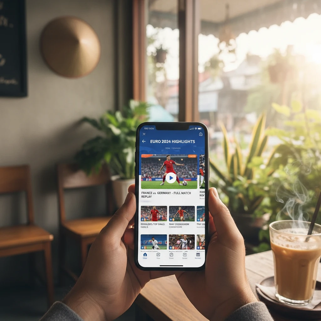 Ứng dụng thể thao với highlight bóng đá Euro