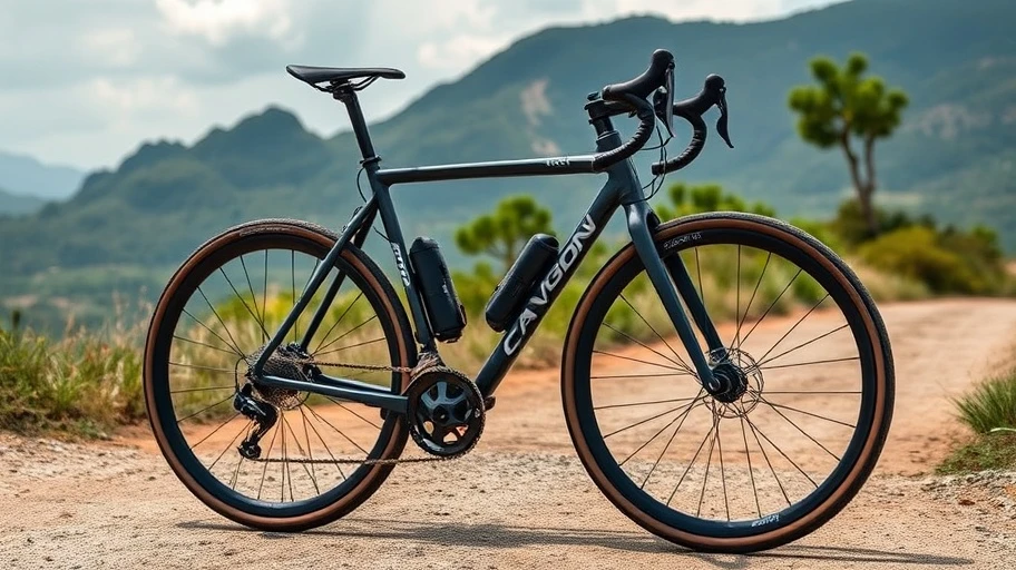 Xe đạp đua Canyon Grail CF SLX trên con đường sỏi tại Việt Nam