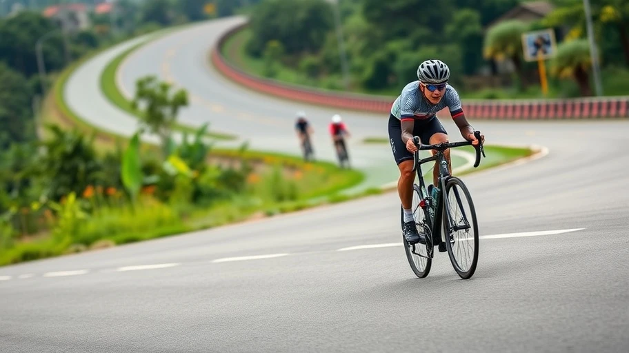 Xe đạp đường trường Giant TCR Advanced SL trên đường cao tốc tại Việt Nam