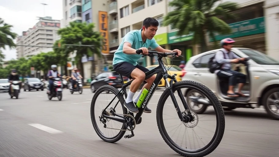 Xe đạp thành phố Cannondale Quick CX 3 trên đường phố Việt Nam